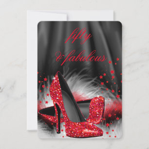 Invitation Incroyables talons hauts rouges 50 Soie noire Anni