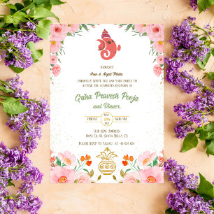Invitation Inde Hindu Houseréchauffe Griha Pravesh