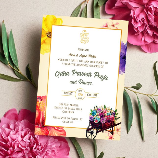Invitation Inde Hindu Houseréchauffe Griha Pravesh (Créateur téléchargé)