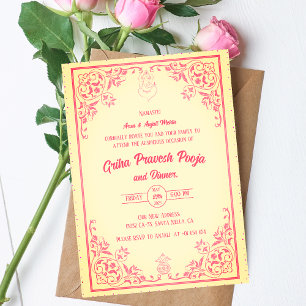 Invitation Inde Hindu Houseréchauffe Griha Pravesh
