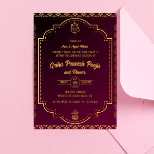 Invitation Inde Hindu Houseréchauffe Griha Pravesh