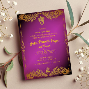 Invitation Inde Hindu Houseréchauffe Griha Pravesh