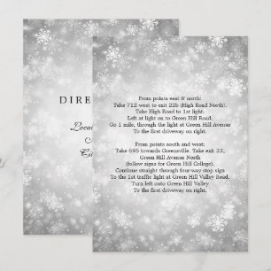 Invitation Indications routières Silver Winter Wonderland