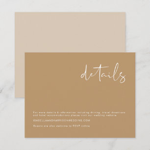 Invitation INDIE Bohemian Earth Tone Beige Détails du Mariage