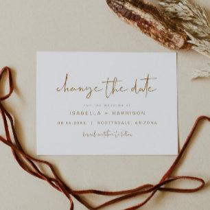 Invitation INDIE Boho Beige Orange Brûlé Changez la Date