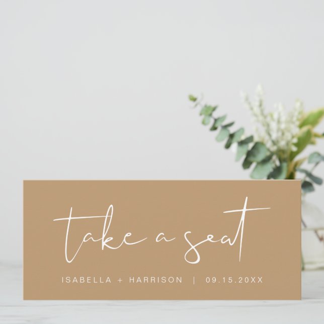 Invitation INDIE Boho Earth Tone Take a Seat Header Card (Debout devant)