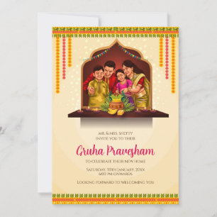 Invitation indien Gruhapravesam numérique réchauff