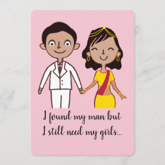 Invitation Indienne de ménage - type et fille