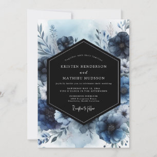 Invitation Indigo Bloom Whimsy Mariage