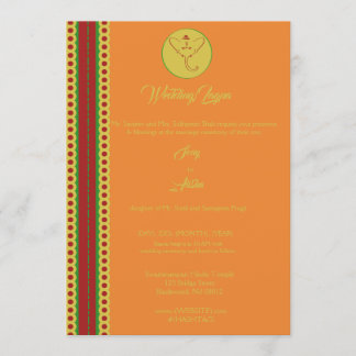 Invitation indou indien Garba Mehndi de mariage de