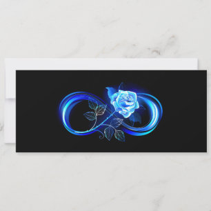 Invitation Infini lumineux avec rose bleue