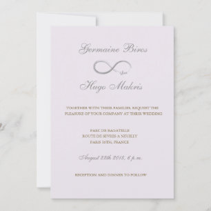 Invitation Infinie symbole lilas gris or élégant mariage