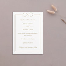 Infinity Love Monogram Gold Borders Mariage blanc