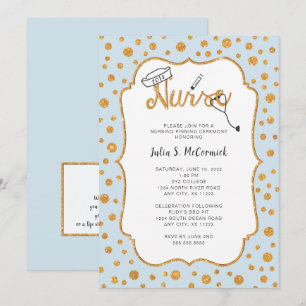 Invitation Infirmière de point d'or de Faux goupillant,