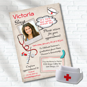 Invitation Infirmière Docteur Médical Diplôme Ordonnance