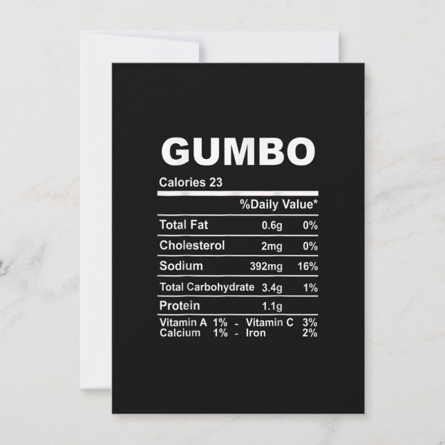Invitation Informations nutritionnelles sur le gumbo de Thank (Devant)