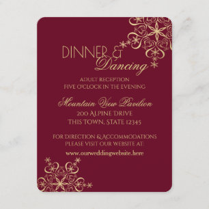 Invitation Informations sur la réception de la neige dorée fl