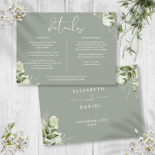 Invitation Informations sur les détails de mariage floral ver