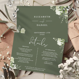 Invitation Informations sur les détails du mariage avec verdu