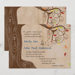 Invitation Initiales de la forêt aux couleurs de l'automne da