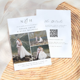 Invitation Initiales monogrammes QR Code 3 Mariage photo Coll