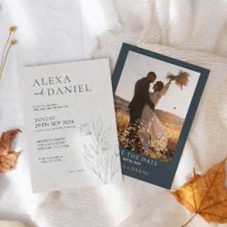 Invitation Inivitations de mariage rustique et élégant