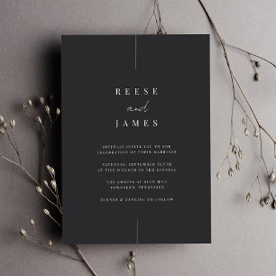 Invitation Inline   Mariage minimaliste moderne