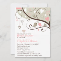 Invitation Inséparable de douche nuptiale rose et