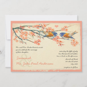 Invitation Inséparable de la Marine corallienne Cherry Blosso