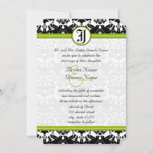 Invitation Inséparable noir Apple vert Mariage damassé Invita