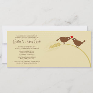 Invitation Inséparables Anniversaire Mariage de 4 po x 9,25 p