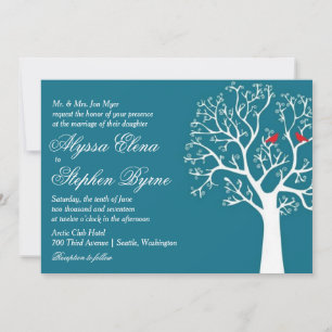 Invitation Inséparables dans le Mariage ou la douche de l'arb