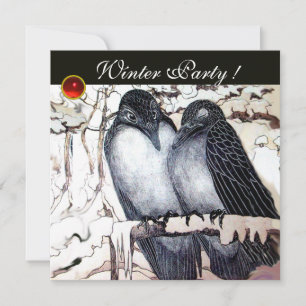 INVITATION INSÉPARABLES D'HIVER BLACK WHITE RED GEM MONOGRAM