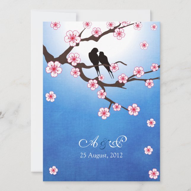 Invitation Inséparables et Sakura - Arrière - plan bleu (Devant)
