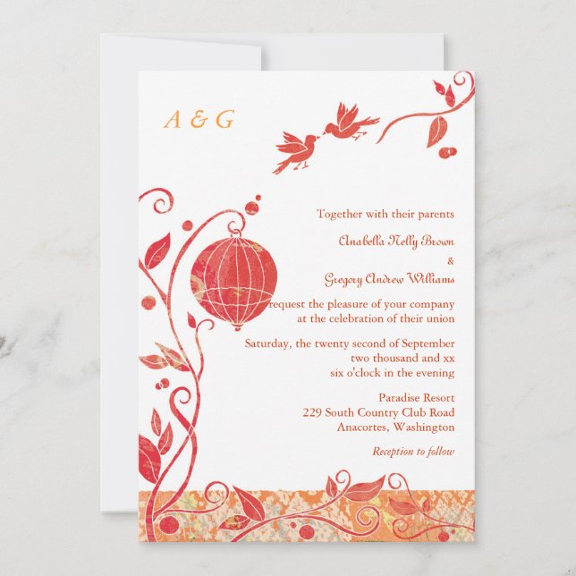 Invitation Inséparables Mariage monogramme (Devant)