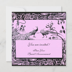 Invitation INSÉPARABLES mariages, noir et blanc, rose