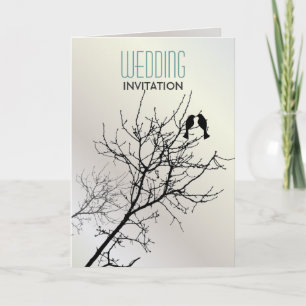 Invitation Inséparables modernes Arbre blanc Mariage Invitati