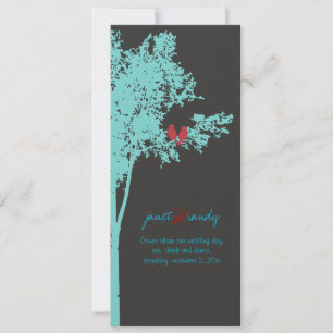 Invitation Inséparables PixDezines, couleur Turquoise Ash Tr