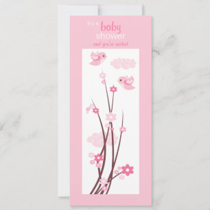 Invitation Inséparables roses Baby shower de fleurs de printe