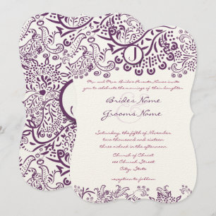 Invitation Inséparables violets Conte de fées Monogrammes Mar