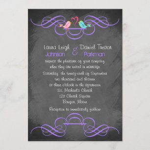Invitation Inséparables Whimsical, Mariage Chalkboard - Viole