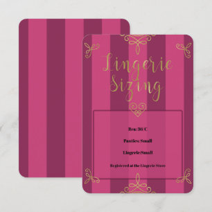 Invitation Insert de dimensionnement de douche de lingerie mo