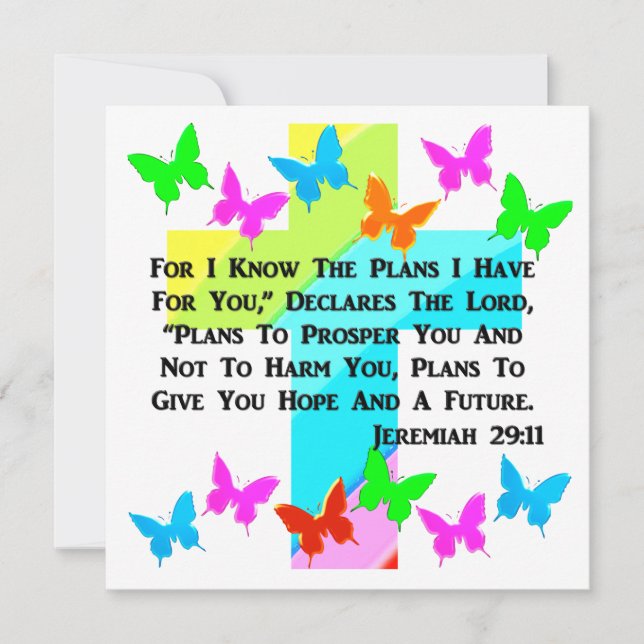 INVITATION INSPIRATIONNEL JEREMIAH 29:11 CHRÉTIEN (Devant)
