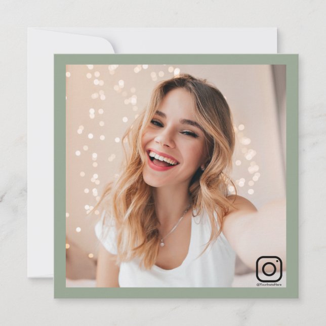 Invitation instagram entreprise médias sociaux moderne Sage G (Devant)