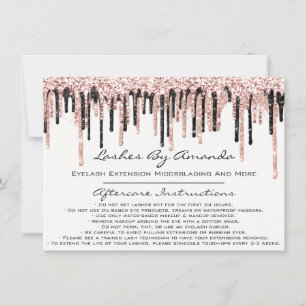 Invitation Instructions de suivi Lashes Rose Drips maquillage