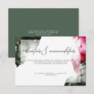 Invitation Instructions PERSONNALISÉES Crimson Abstrait et Sa