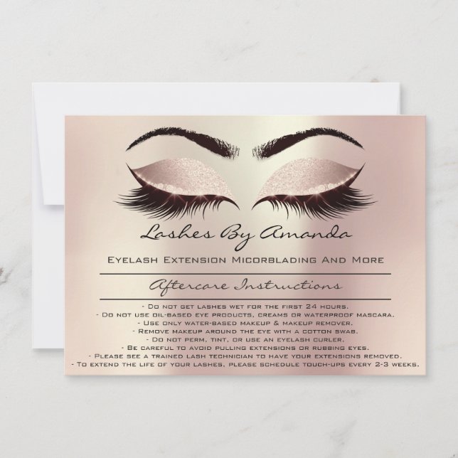 Invitation Instructions pour les soins postérieurs Pink Rose  (Devant)