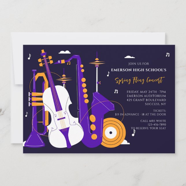 Invitation Instruments de musique (Devant)