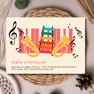 Invitation Instruments de musique anniversaire enfants