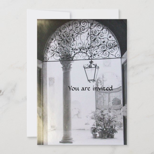 Invitation INTÉRIEUR ARCHITECTURAL noir blanc gris (Devant)